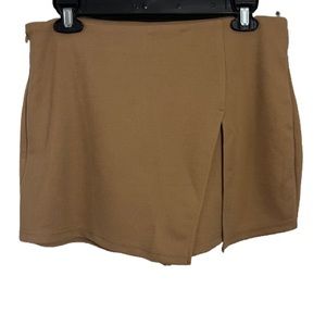 Shein tan stretchy skorts with slit size large